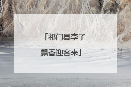 祁门县李子飘香迎客来